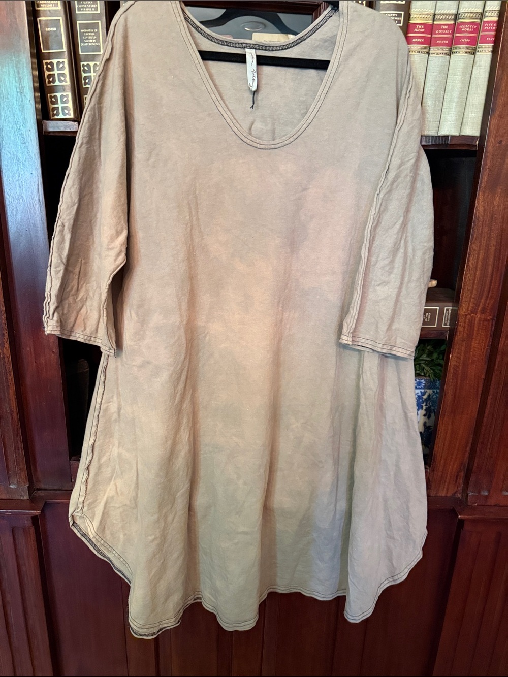 Cynthia  Ashbury.   Light     Brownish beige dress